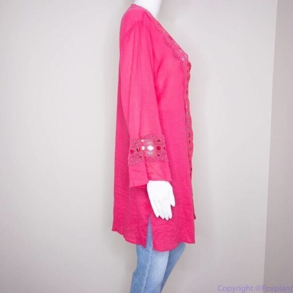La Blanca pointelle cotton pink tunic, coverup size M‎ - Picture 6 of 16